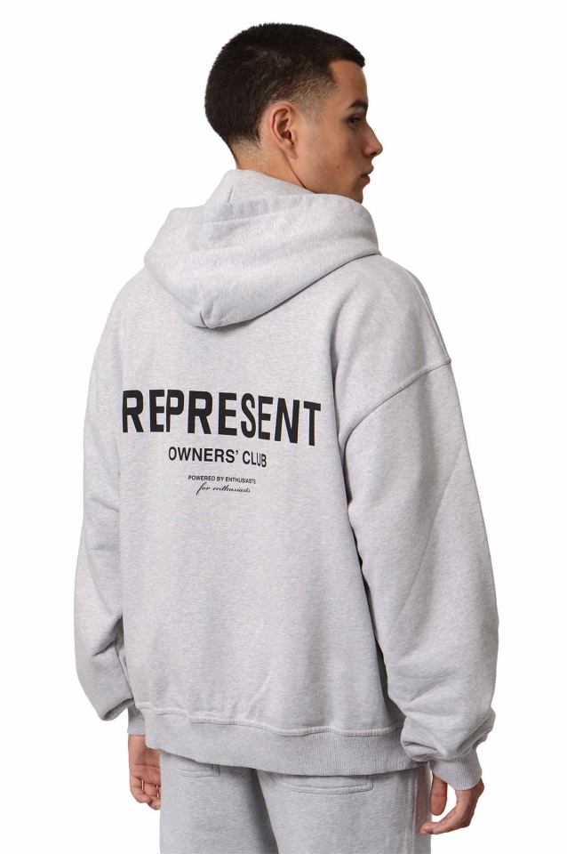 REPRESENT オーナーズクラブ ジップパーカー REPRESENT オーナーズクラブ ロゴジップパーカー グレー - Wrong