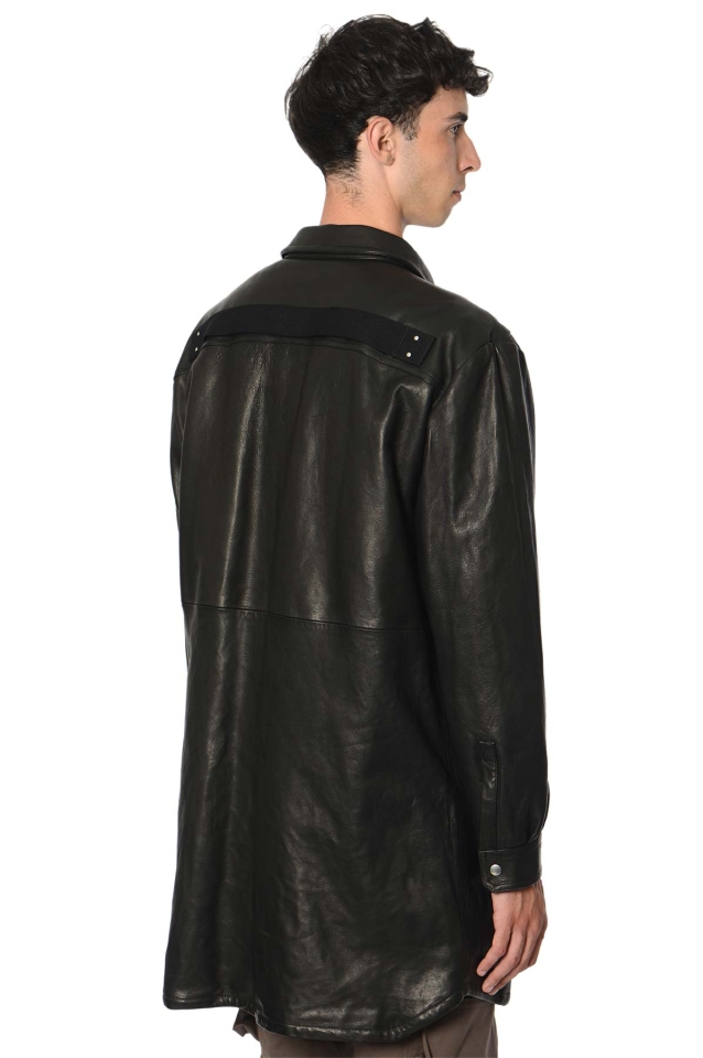 RICK OWENS Jumbo Fogpocket Leather Outershirt - Wrong Weather