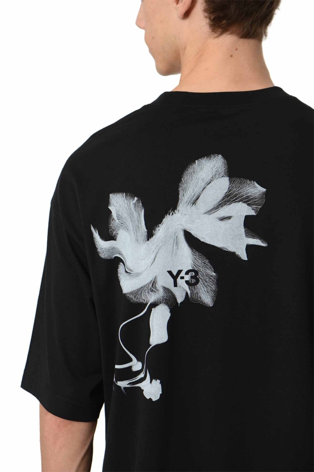 Wrong Sleeve Short Black T-shirt Weather Y-3 Abstract - Graphic