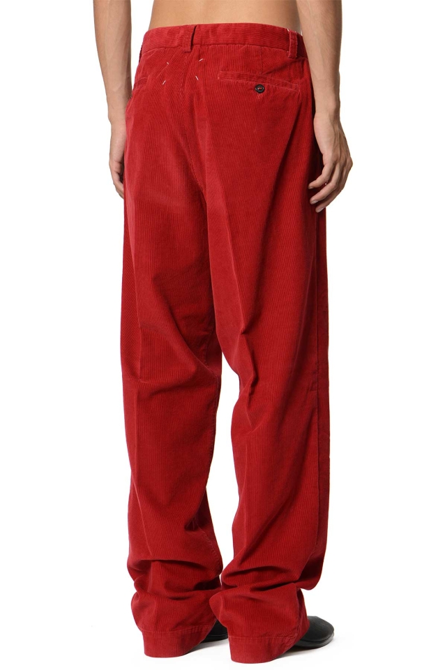 MAISON MARGIELA Corduroy Oversized Trousers Red - Wrong Weather