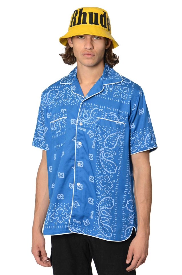 Rhude: Blue Bandana Track Shirt