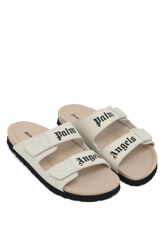 Palm Angels Slippers and clogs Men Leather Beige Black