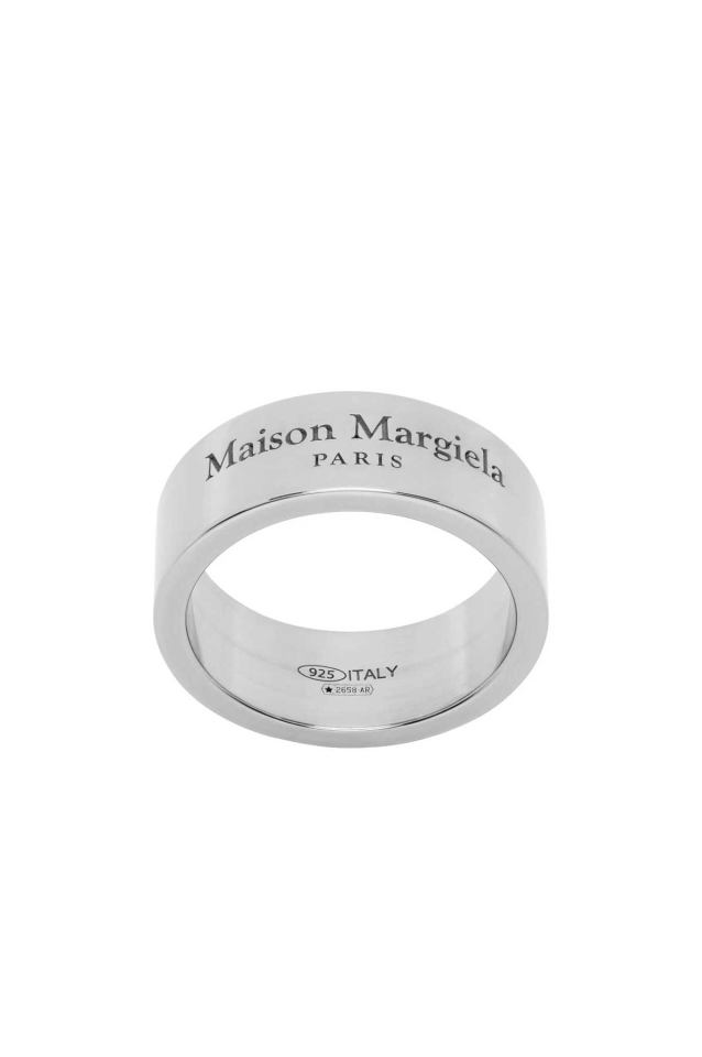 Maison Margiela Silver & Black Enamel Ring