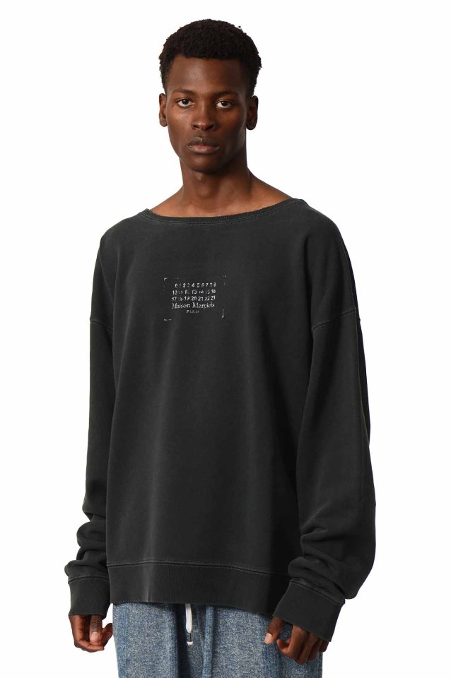 MAISON MARGIELA ブラック・コットン・スウェットシャツ - Wrong