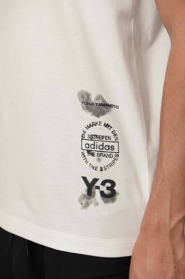 Tシャツ・カットソー Y-3 FW25 \"Y-3 AOP SHORT SLEEVE TEE\" (JX4744 CORE) adidas Y-3 AOP Short Sleeve Tee - White | Free Shipping with