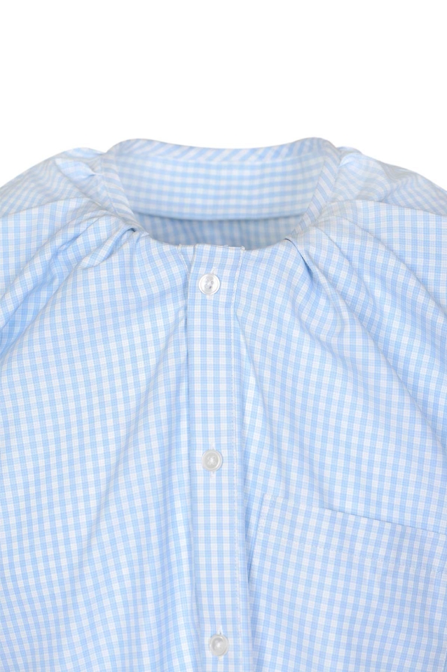 MARTINE ROSE Tuck Neck Gingham SS Shirt - Wrong Weather