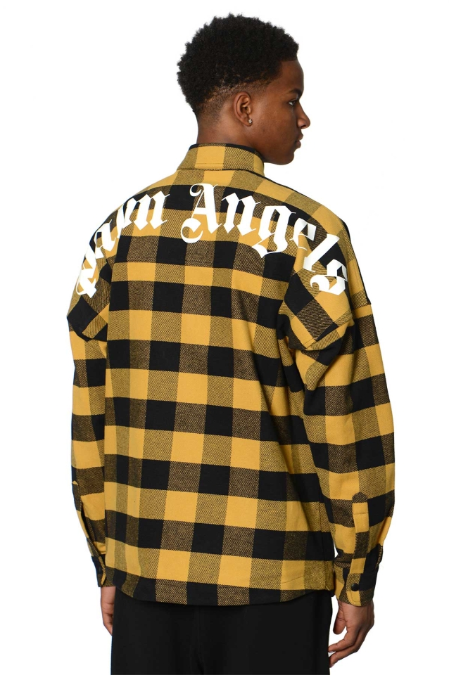PALM ANGELS Classic Logo Overshirt Yellow - Wrong Weather