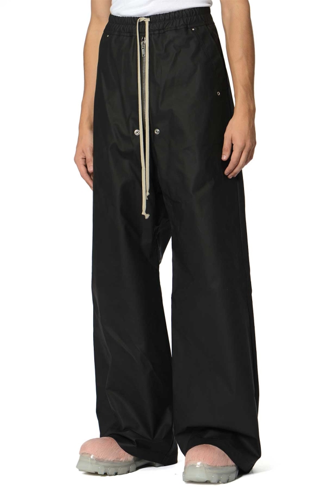 RICK OWENS Geth Belas Waxed Cotton Trousers Black - Wrong Weather