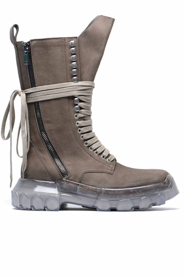 RICK OWENS Army Bozo Tractor Boots Dust/Clear - Wrong Weather