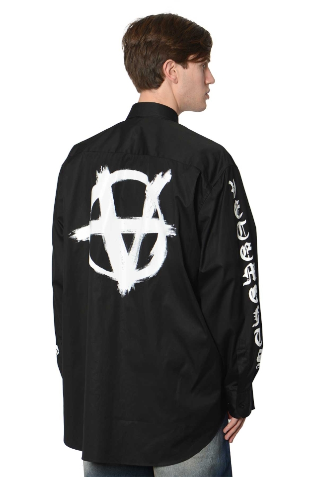 VETEMENTS Double Anarchy Logo Shirt Black - Wrong Weather