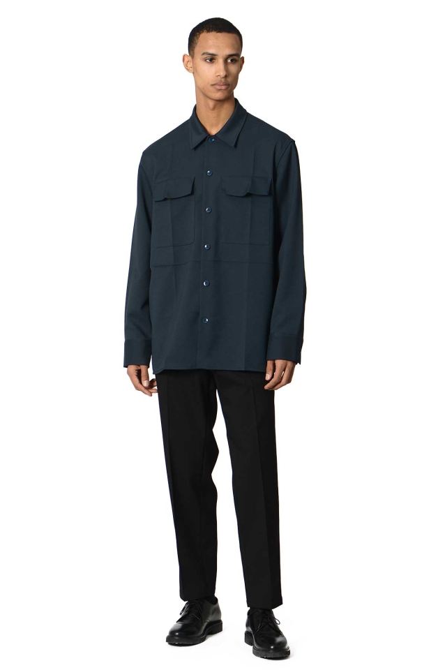 JIL SANDER Pleats Shirt Blue - Wrong Weather