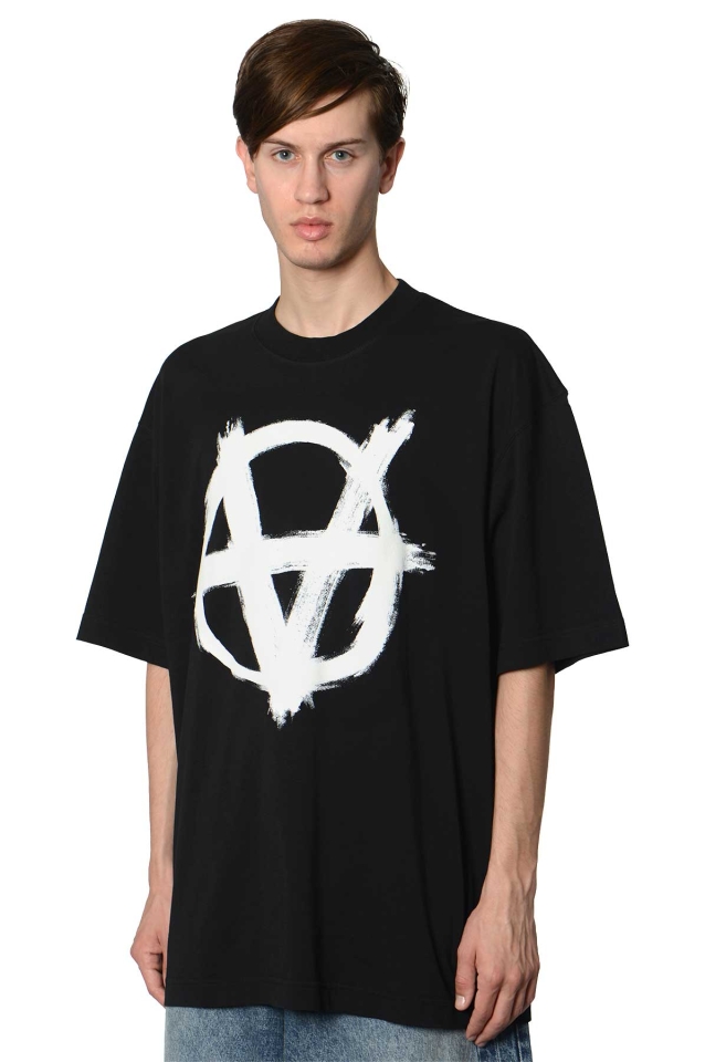 VETEMENTS Double Anarchy Logo T-shirt Black - Wrong Weather