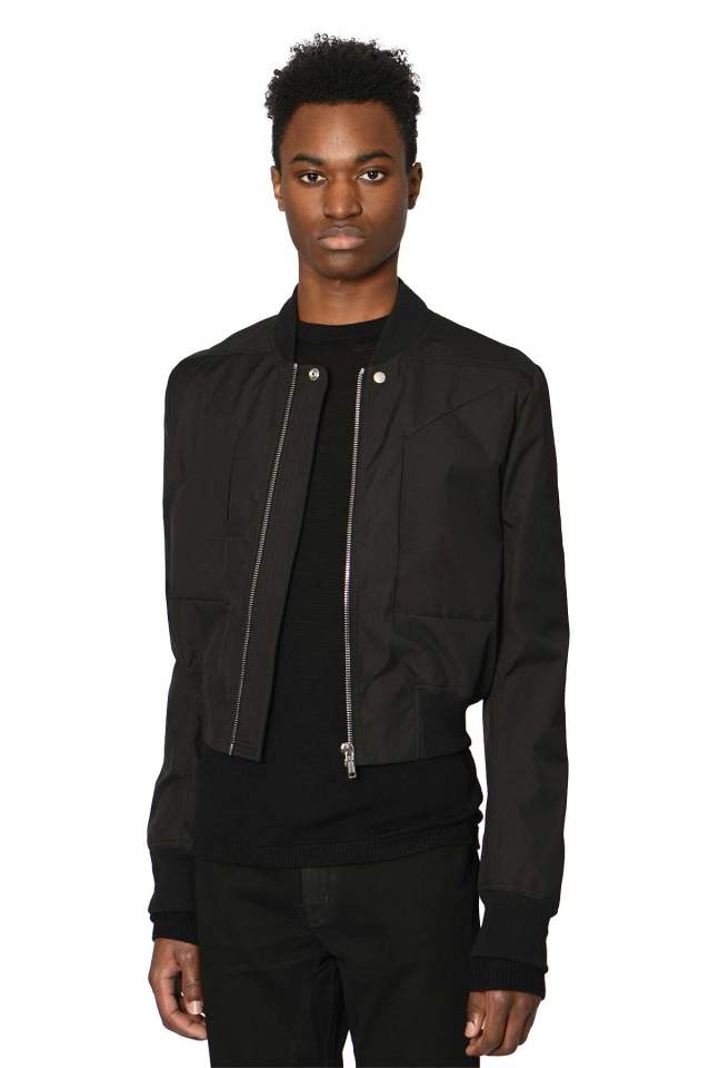 RICK OWENS Fog Cropped Bomber Jacket ブラック - Wrong Weather