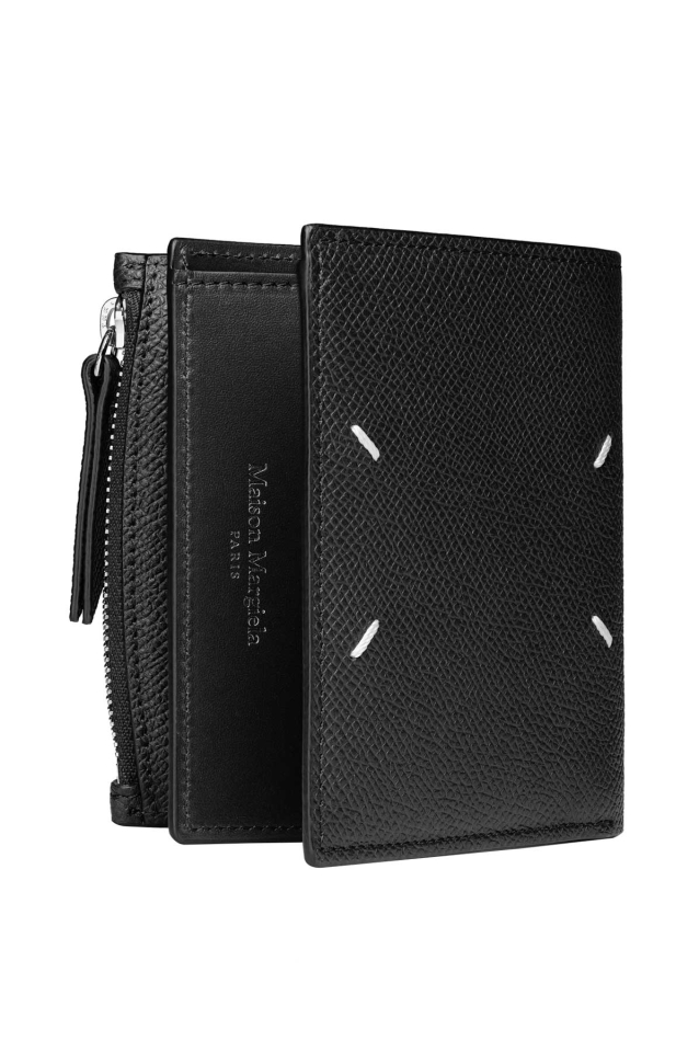 MAISON MARGIELA Fold Zip Wallet Grained/Smooth Leather