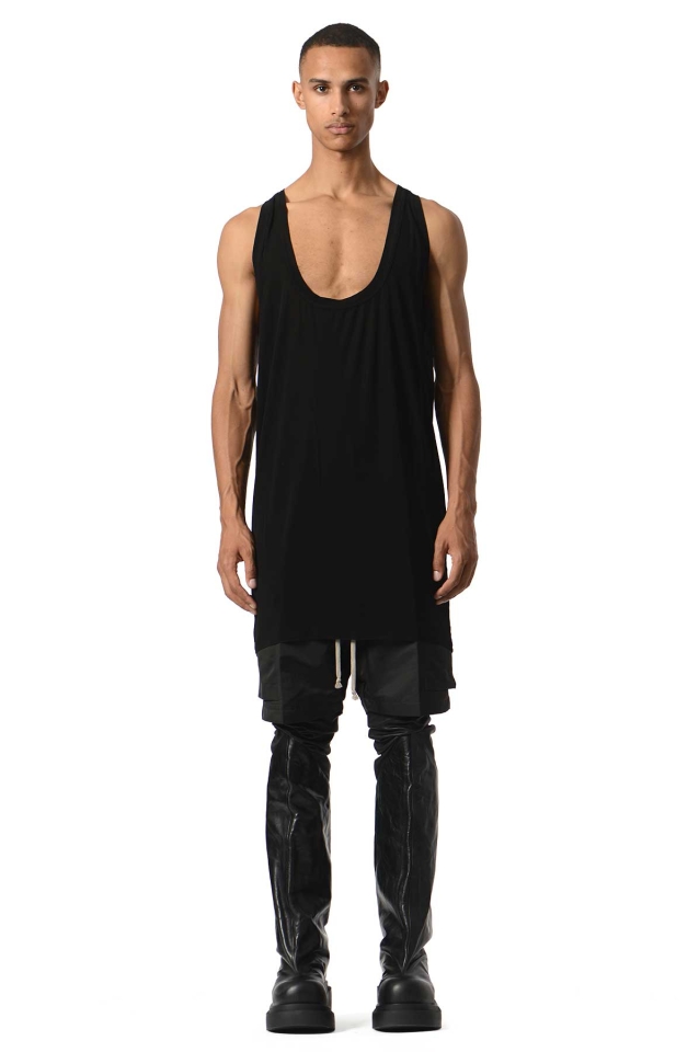 RICK OWENS Leather Tank Top Black - Wrong Weather