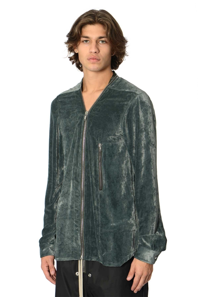 14時までの注文で即日配送 【美品】Rick Owens Zip Larry Shirt Velour