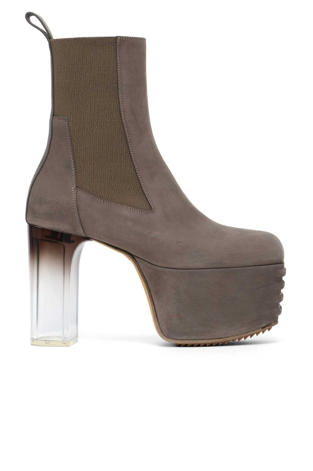RICK OWENS Suede Kiss Boots Grey - Wrong Weather