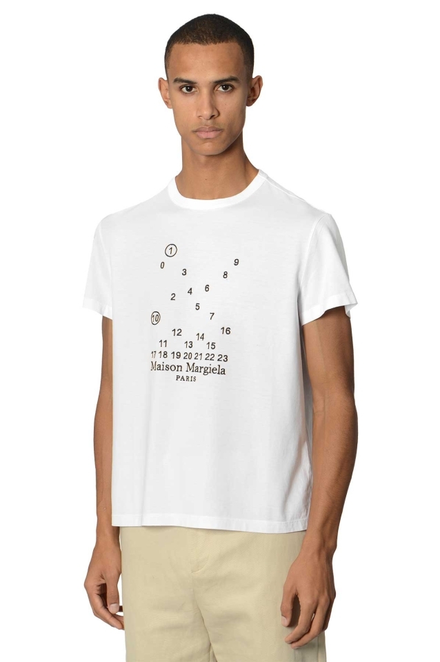 MAISON MARGIELA Numbers Logo T-shirt White - Wrong Weather