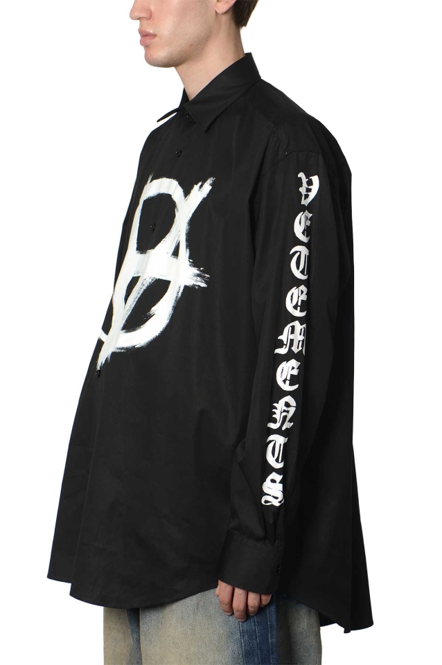 VETEMENTS Double Anarchy Logo Shirt Black - Wrong Weather