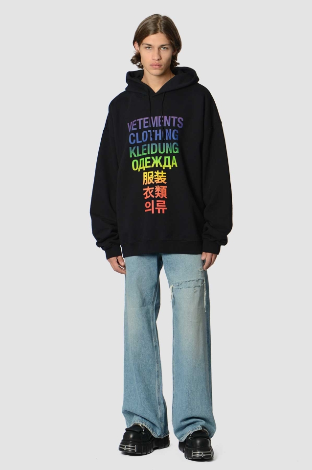 VETEMENTS Translation Hoodie Black - Wrong Weather