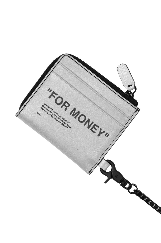 OFF-WHITE Quote Chain Wallet Silver - Wrong Weather