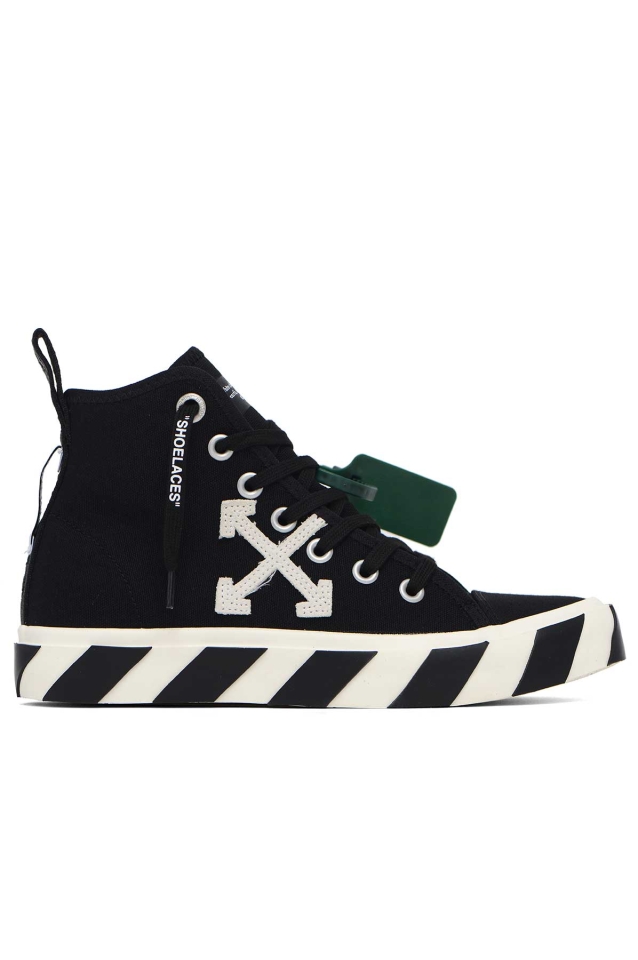 OFF-WHITE Mid Top Vulcanized Sneakers Black - Wrong Weather