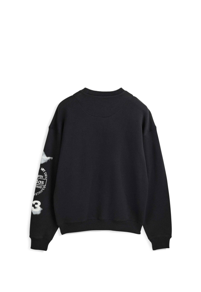 Y-3 Graphic Crew Sweatshirt Black - Wrong Weather