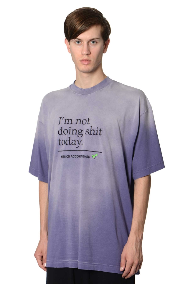 VETEMENTS Not Doing Shit Today T-shirt Lilac - Wrong Weather
