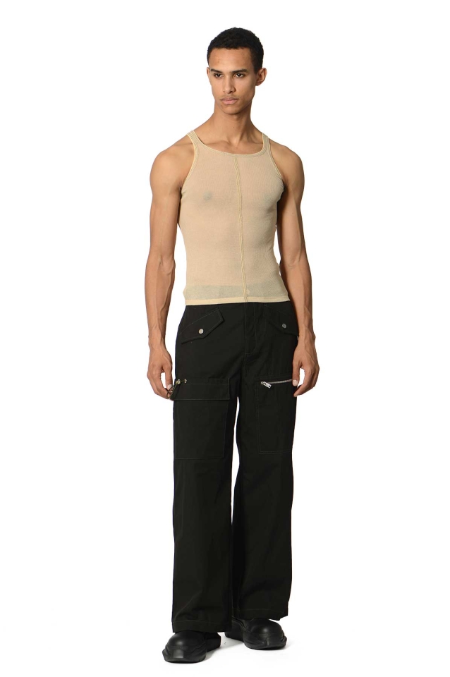 DION LEE ブラック スラウチーポケット カーゴパンツ ティゴラ TIGORA メンズ ライフスタイルロングパンツ マルチ