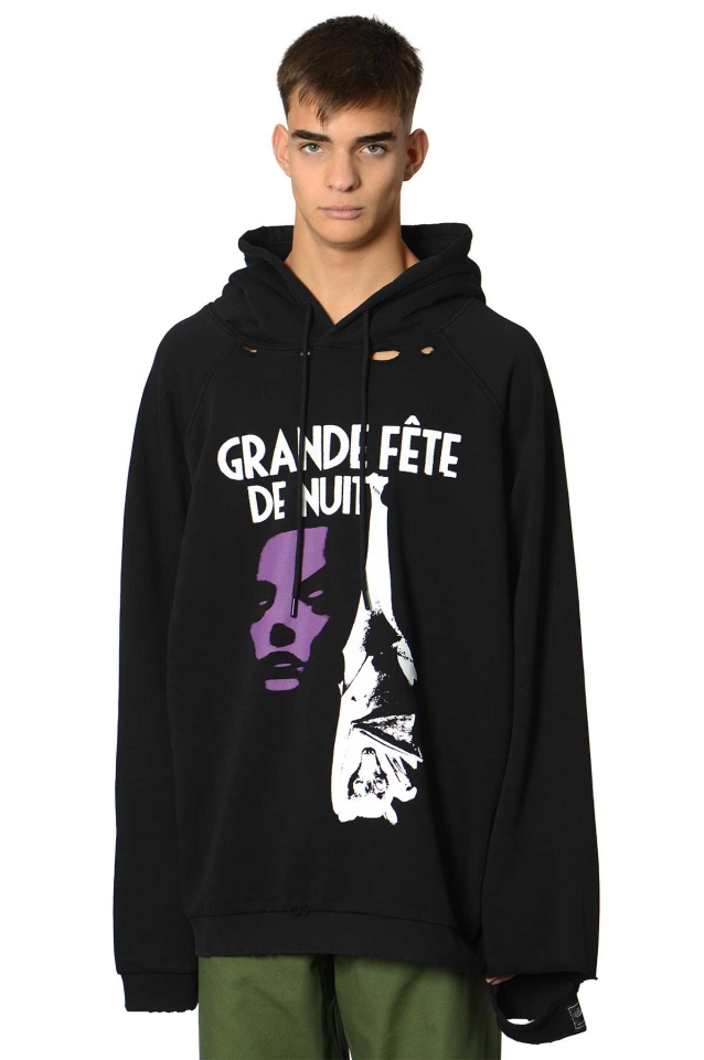 RAF SIMONS Grand Fete Hoodie Black Wrong Weather