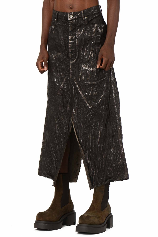 RICK OWENS Concordians Long Slivered Skirt Bronze - Wrong