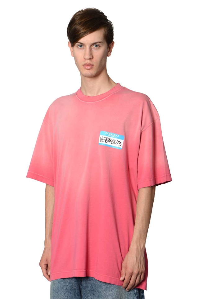 VETEMENTS My Name Is Vetements Faded T-shirt Pink - Wrong Weather