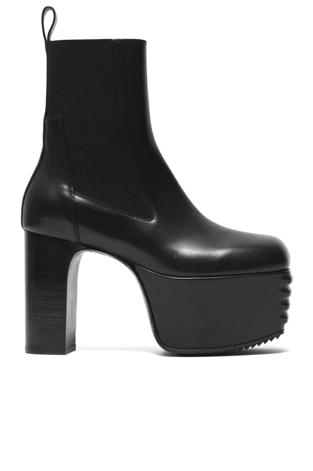 RICK OWENS Minimal Grill Platforms 45 Boots Black - Wrong Weather