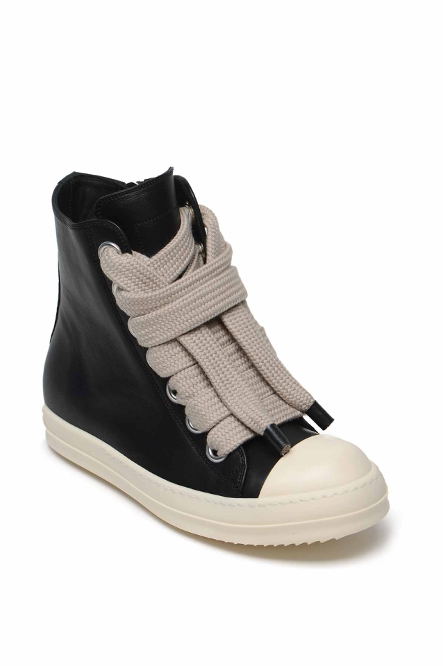 RICK OWENS Concordians Jumbolace Sneakers Black/Milk - Wrong