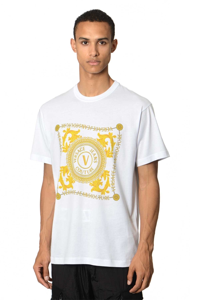 VERSACE JEANS COUTURE V-Emblem Chain T-shirt White - Wrong Weather