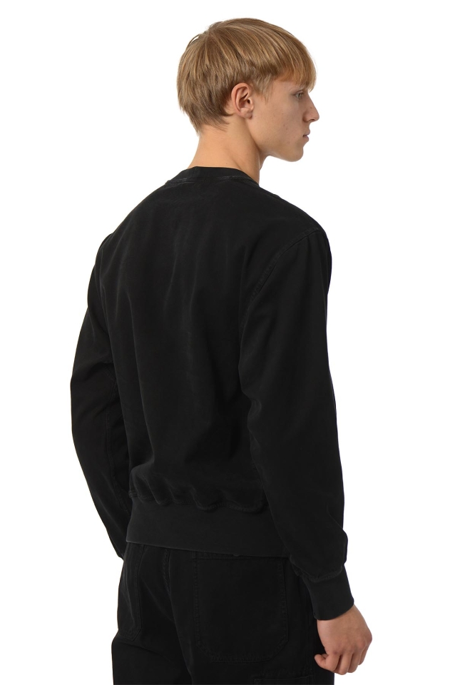 STONE ISLAND 6100016 'OLD' EFFECT Sweatshirt Black - Wrong Weather