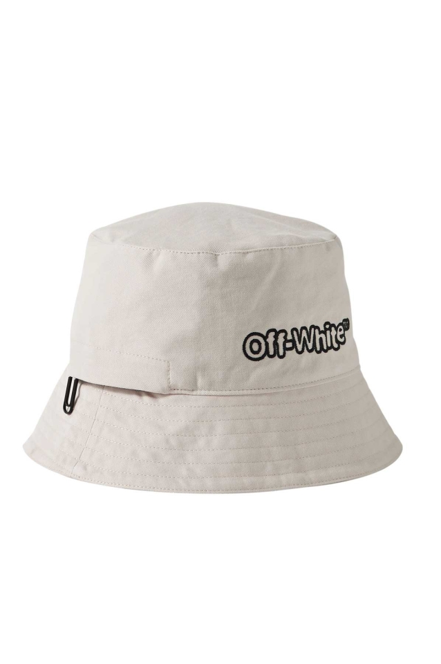 OFF-WHITE Blur Logo Bucket Hat Bone White