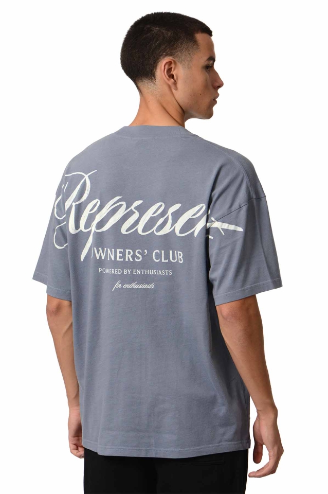 【税関/送料込】REPRESENT★オーナーズクラブ スクリプトTシャツ REPRESENT オーナーズクラブ スクリプトTシャツ ダスティブルー