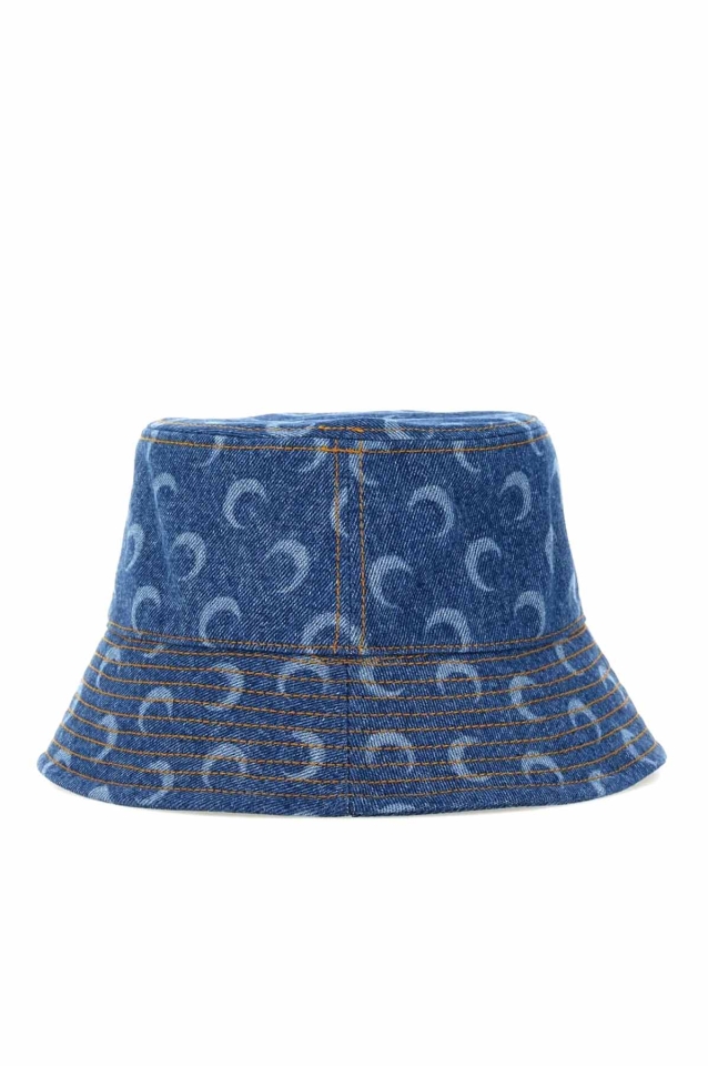 MARINE SERRE Moon Laser Denim Bucket Hat - Wrong Weather