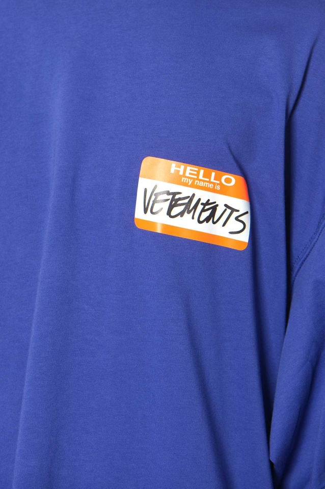 VETEMENTS My Name Is Vetements T-shirt Blue - Wrong Weather