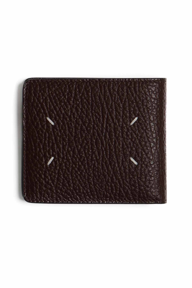 Maison Margiela Embossed Grain Bi-Fold Wallet 'Walnut