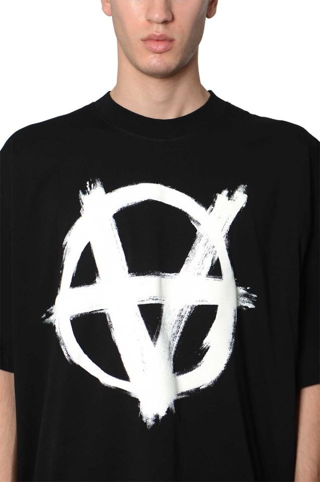 VETEMENTS Double Anarchy Logo T-shirt Black - Wrong Weather