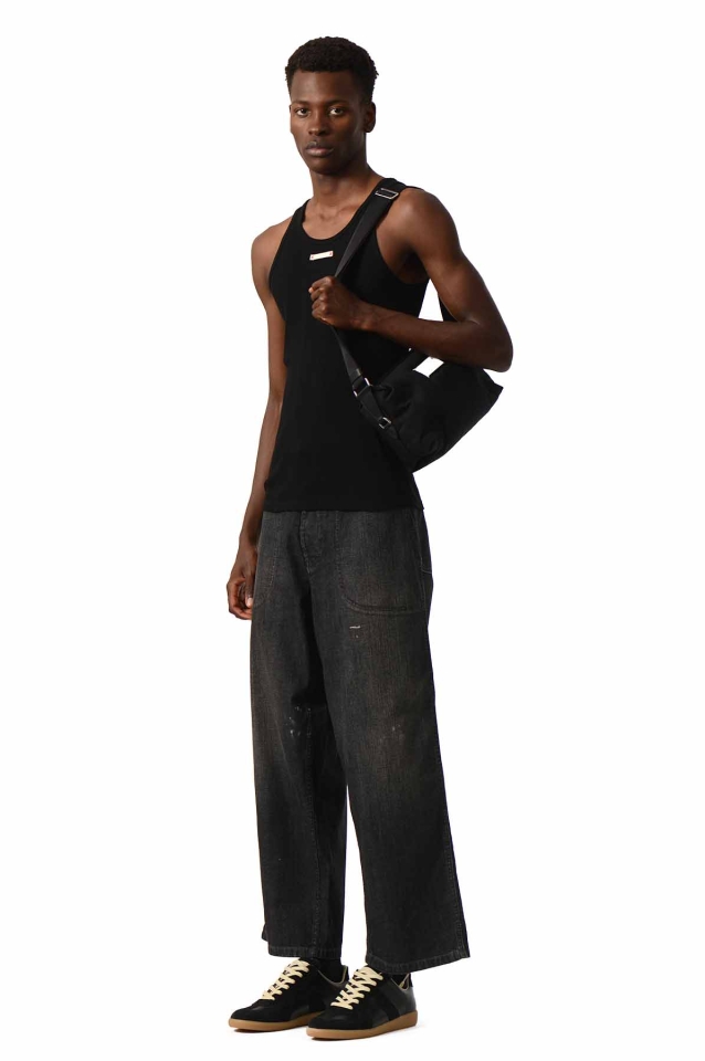 Tシャツ・カットソー MAISON MARGIELA RIBBED COTTON BLEND TANK TOP Ribbed-knit cotton and silk tank top in white - Maison