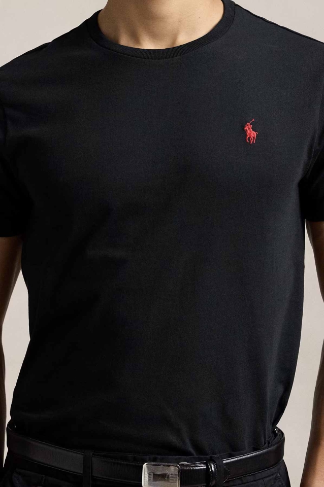 ロンハーマン別注　RRL ブラックガーメントダイ　Tシャツ　ポロラルフローレン ポロ ラルフ ローレンの“P”が胸元に。ロンハーマンが別注したの