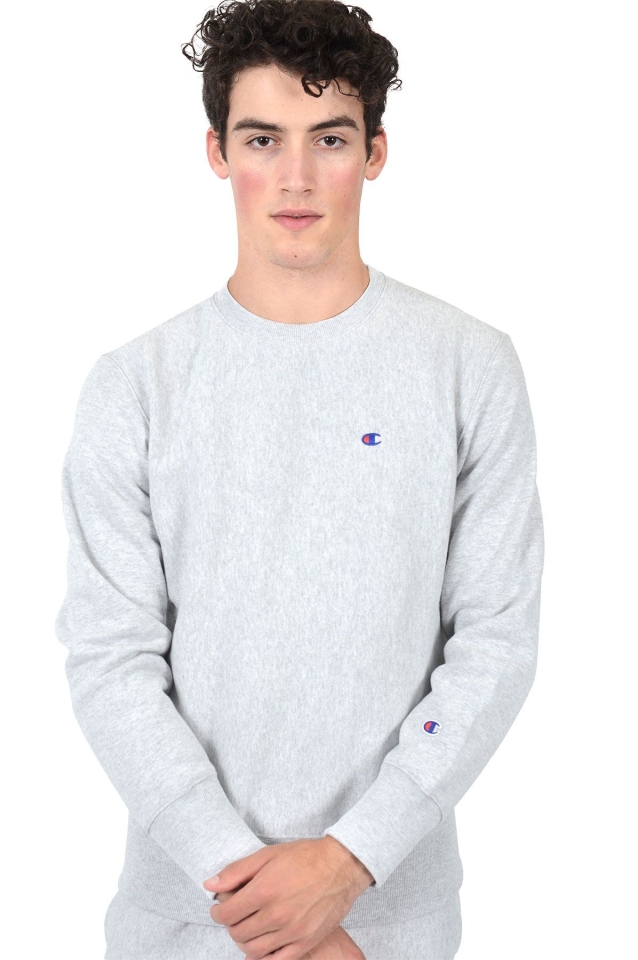 - Grey CHAMPION Sweatshirt Wrong Small Logo Weather