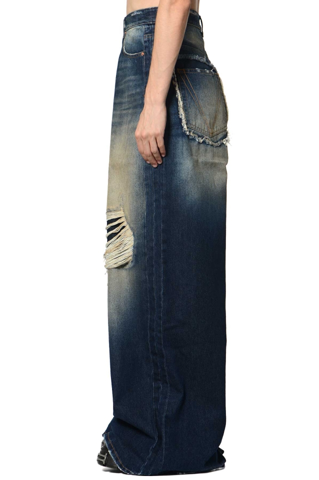 VETEMENTS Patched Baggy Jeans Green Wash - Wrong Weather