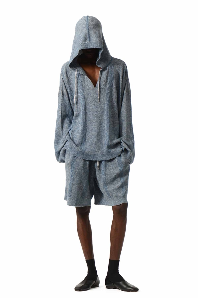 もも　0913 MAISON MARGIELA Summer Chiné Knit Hoodie - Wrong Weather