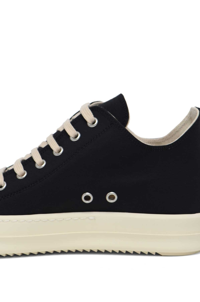 RICK OWENS Ramones Low Leather Sneakers Black - Wrong Weather