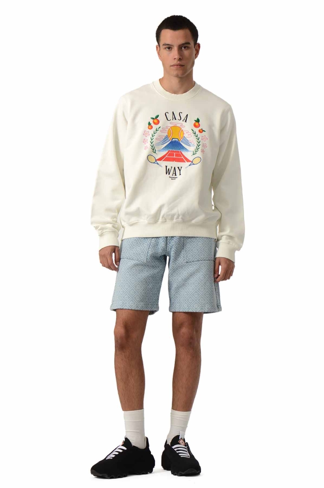 CASABLANCA Monogram Jean Shorts Light Blue - Wrong Weather