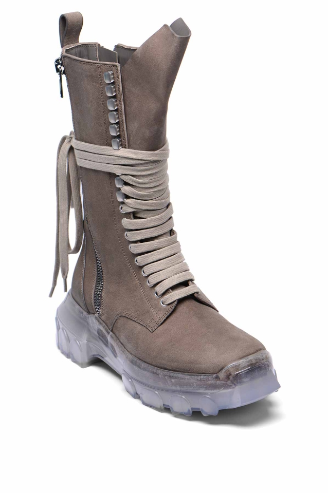 RICK OWENS Army Bozo Tractor Boots Dust/Clear - Wrong Weather